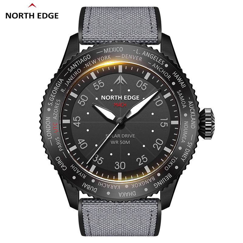Solar Powered Watch - NORTH EDGE MACH Мужские кварцевые часы