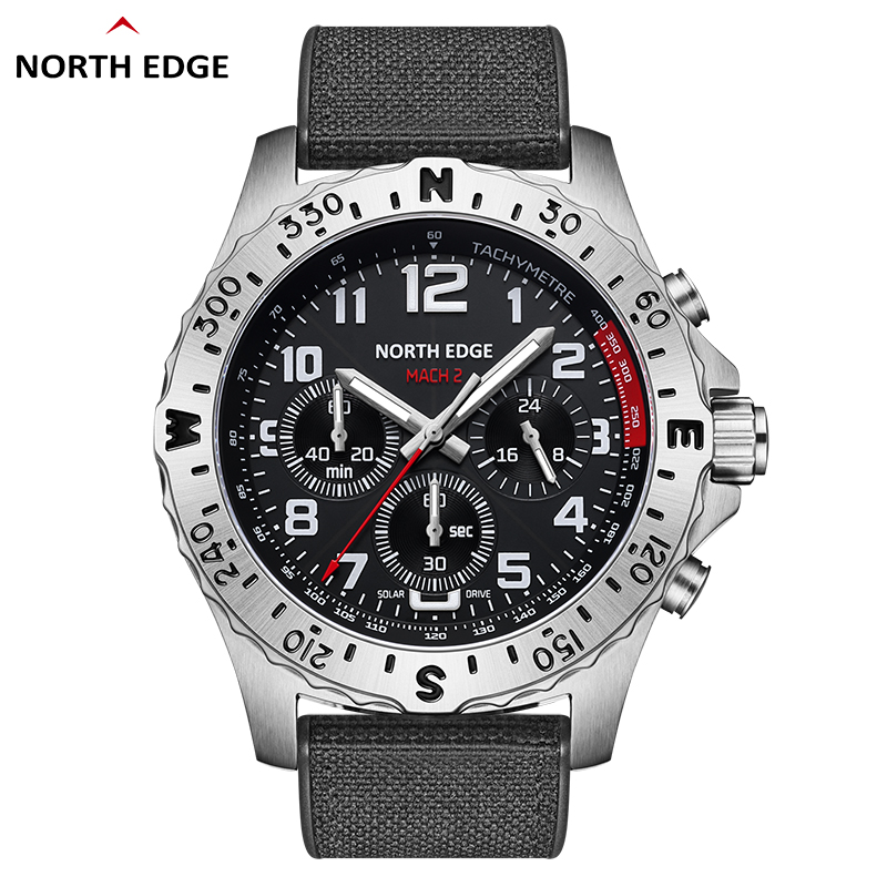 Мужские часы NORTH EDGE MACH 2 – обзор и цена Solar Powered Watch
