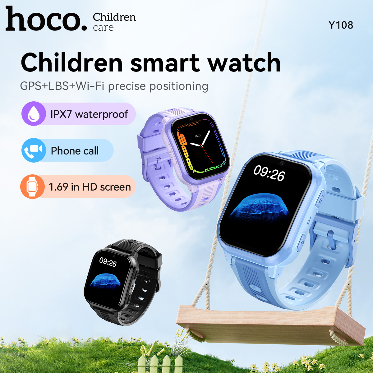 Детские умные часы HOCO Y108 с – обзор и цена Smartwatch Watches For Kid Boy With Alarm